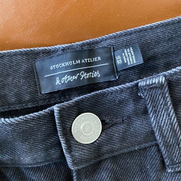 & Other Stories High Waist Wide Leg Jeans in Black Size 27 (NWOT) - Picture 5 of 7
